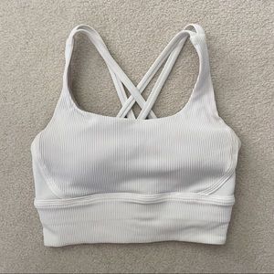 Lululemon Energy Bra Longline Ribbed _ White Size 4